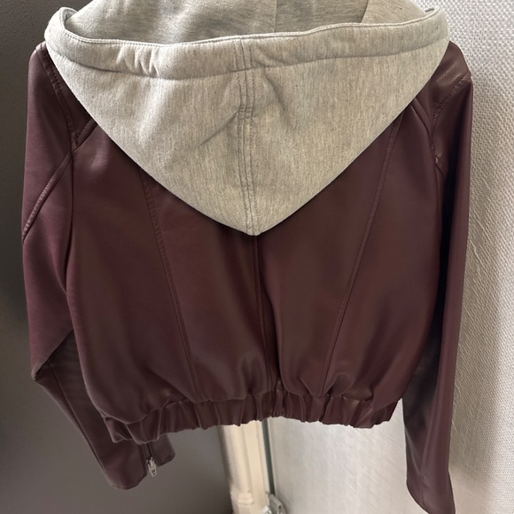 Blanknyc burgundy, leather with hoodie jacket - Picture 3 of 3